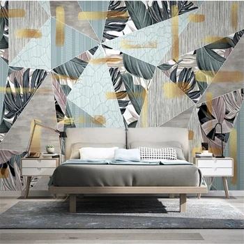 Обои wellyu papel parede на заказ, скандинавские тропические растения ручной росписи, современный минималистичный ТВ-фон, настенное папье-маше
