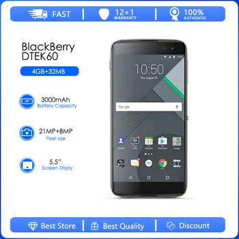 Blackberry DTEK60 Восстановленный Оригинальный Отпечаток Пальца NFC 21-Мегапиксельная Камера 5,5-дюймовый Экран 4 ГБ оперативной ПАМЯТИ 32 ГБ ПЗУ Четырехъядерный Мобильный Телефон Android