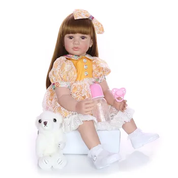 KEIUMI New Baby Reborn Girl Doll 24-Дюймовое Мягкое Силиконовое Тканевое Тело Реалистичного Возрожденного Малыша Gilr Куклы Младенцы Bonecas Meninas