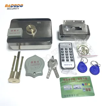 Электрический замок поддержка моторного замка RFID-карта 125 кГц механические ключи для открытия двери для контроля доступа домашняя безопасность