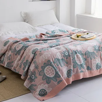 Twin Double King Size Муслиновые Хлопчатобумажные домашние одеяла с защитой от скатывания для постельного белья, покрывало для детей, покрывало для дивана