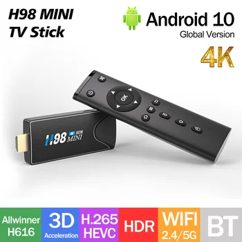 Оригинальный H98MINI Smart TV Box Android10.0 Allwinner H313 4K HDR TV Stick H.265 3D Wifi BT TV Приставка VS X96S Tanix X96 Plus X98