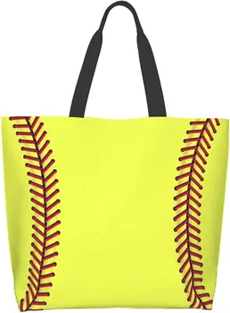 Женская сумка-тоут для софтбола, большая повседневная парусиновая спортивная сумка для мамы, пляжная дорожная сумка